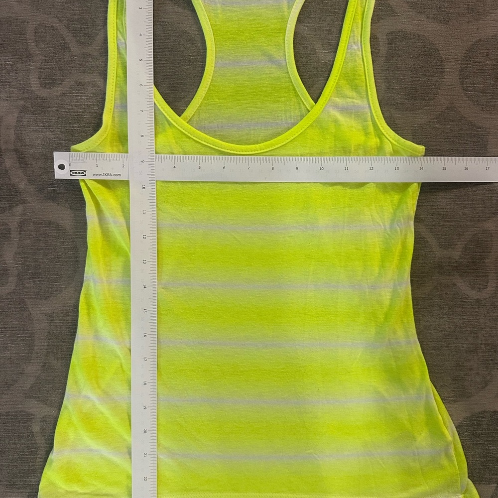 Vintage Havana Neon Yellow / White Striped Tank Top - Picture 6 of 7